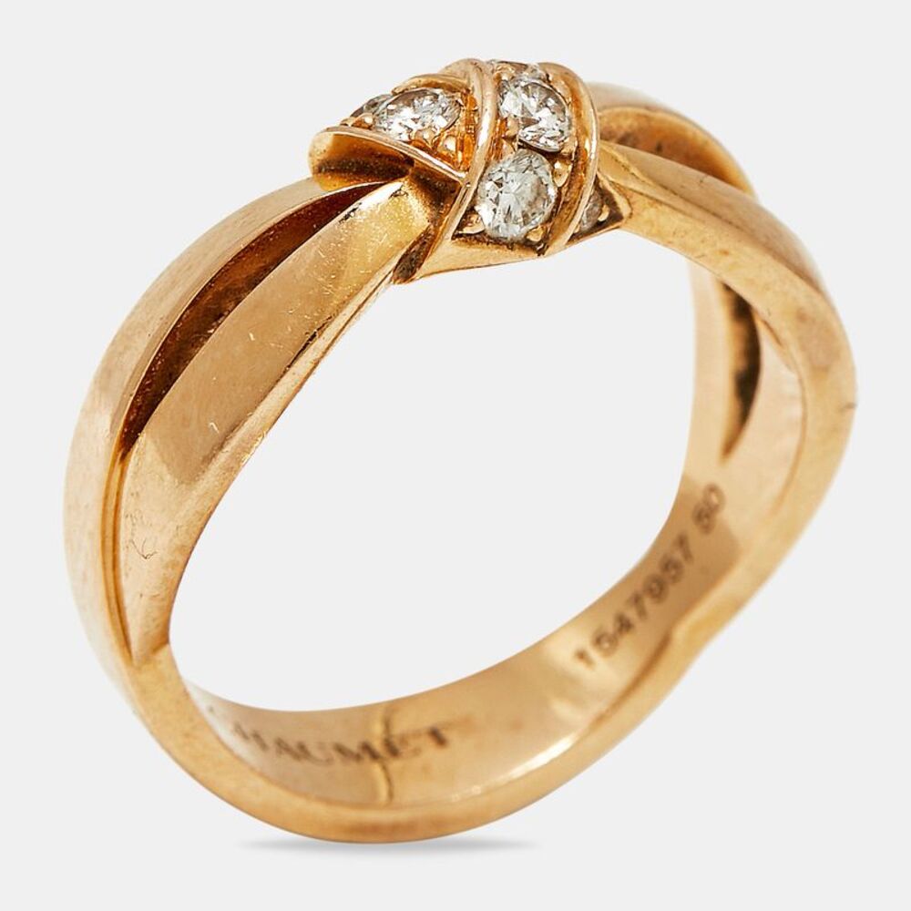 Chaumet Liens S&eacute;duction Diamonds 18K Rose Gold Ring Size 50